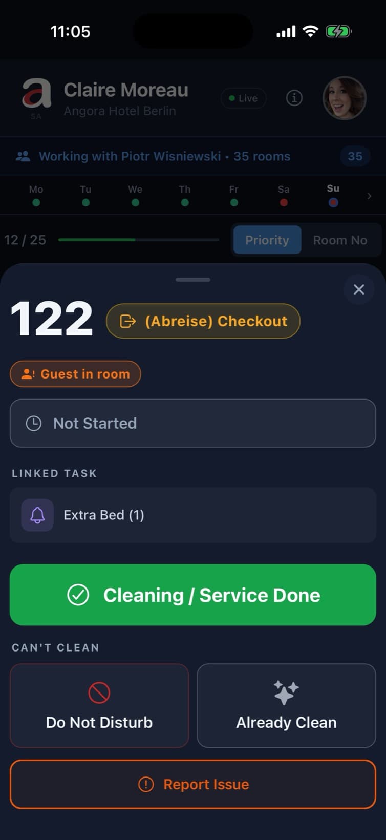 One tap to finish a room