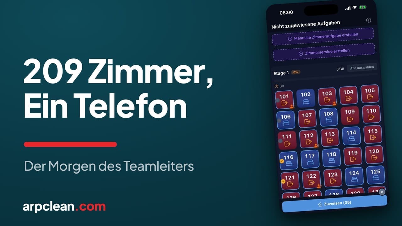 Zimmer auf Reinigungskräfte verteilen