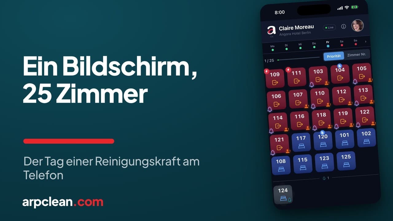 Der Arbeitstag der Reinigungskraft auf dem eigenen Telefon